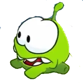 👀 629c7471 Om Nom Cut the Rope Om Nom, Cut the Rope, zielony potwór, kreskówka, gra telegram sticker