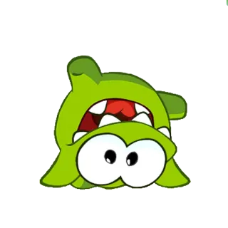 😆 f6db72aa Om Nom Cut the Rope Om Nom, Cut the Rope, zielony potwór, gra wideo, kreskówka telegram sticker