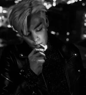 🏴 1c2bc55a fumer, homme, noir et blanc, portrait, cigarette telegram sticker