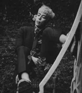 🏴 88e17155 homme, fumer, costume, mode, portrait, noir et blanc, personne, jardin telegram sticker