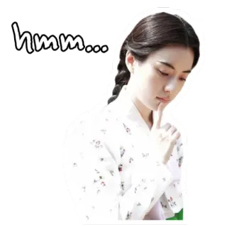 🤔 616c493c hmm... 여자, 생각, 음, 궁금, 의심, 질문 telegram sticker