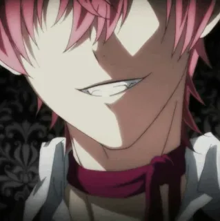 🥀 a80906c3 动漫, 吸血鬼, 邪恶, 微笑, 漫画, 粉色头发 telegram sticker