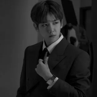 🖋 3546791f uomo, completo, cravatta, ritratto, bianco e nero, moda whatsapp sticker