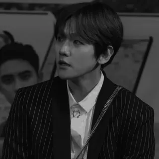 🖋 ce5eaf37 uomo, maschio, ritratto, kpop, bianco e nero, abito gessato whatsapp sticker