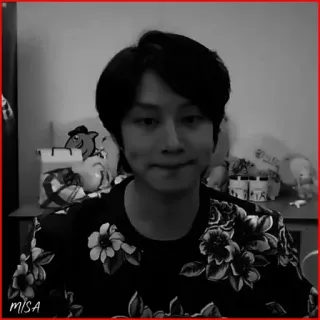 ⏰ ef9cb959 MISA 人, 男人, 花卉, 黑白 whatsapp sticker