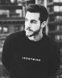 🌪 8065b1ac IDONTMIND man, black and white, portrait, sweater, idon't mind telegram sticker