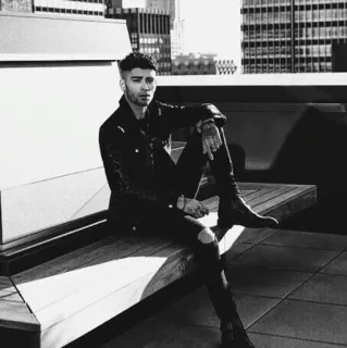 ✖️ 408694c9 Zayn Malik Зейн Малик, певец, знаменитость, мода, черно-белый, мужчина, портрет telegram sticker