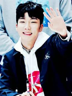 ✔️ cd9ee9f4 人, 男人, 微笑, 挥手 telegram sticker