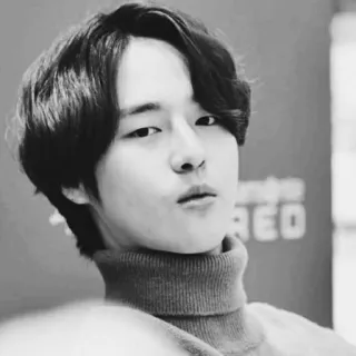 🕸 36dce75b RED người đàn ông, chân dung, trắng đen, cổ lọ, Hàn Quốc, người whatsapp sticker