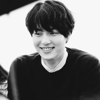 🕸 4eb70265 chân dung, trắng đen, người, nụ cười, nam whatsapp sticker