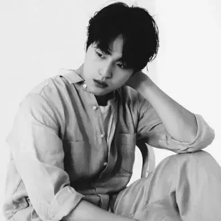 📎 62802c0c chân dung, đàn ông, quần áo thường ngày, trắng đen whatsapp sticker