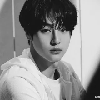 🕸 7c87b81e người đàn ông, chân dung, Hàn Quốc, trắng đen, người, diễn viên whatsapp sticker