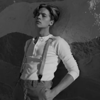 ⚖ 43d681c3 homme, portrait, noir et blanc, bretelles, mode, mannequin homme telegram sticker