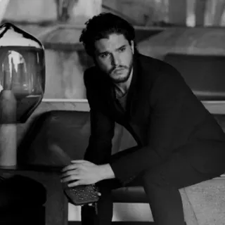 ⚖ 898db1a0 Jon Snow Game of Thrones Kit Harington, acteur, noir et blanc, portrait, homme telegram sticker