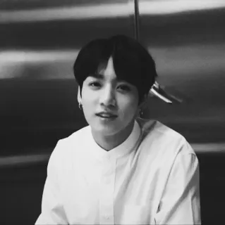 🕸 20b61c07 Jungkook kpop, chanteur, portrait, homme, artiste, noir et blanc telegram sticker