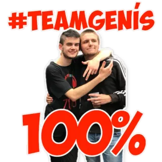💯 1ed1f70e #TEAMGENIŠ team, friends, hashtag, portrait telegram sticker