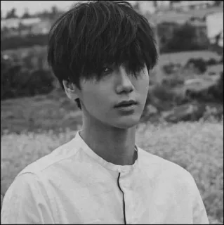 🕸 46f52adc orang, potret, pria, gaya rambut, hitam putih, wajah telegram sticker