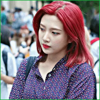 🥝 0a63d2ad корейский, женщина, рыжие волосы, красота, портрет, стиль, человек telegram sticker