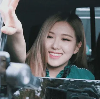 🌋 34d9a2bb Rosé 로제, 블랙핑크, 케이팝, 아이돌, 가수, 손 흔들기, 인사 telegram sticker