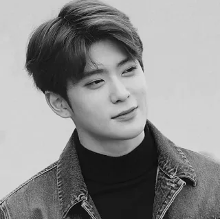 ▪️ 51026cc2 uomo, bianco e nero, ritratto, persona, sorridente, giacca di jeans whatsapp sticker