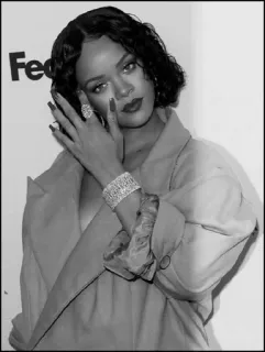 🗝 e1dbad52 Rihanna singer, celebrity, woman, portrait, fashion, style telegram sticker