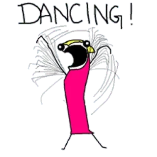 ✨ 7f9de073 DANCING! dansen, cartoon, feest, humor, streepjesfiguur telegram sticker
