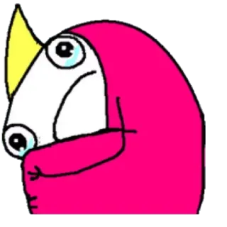 ✨ 8d2004f4 Cartoon, Huilend, Verdrietig, Roze, Geel, Personage telegram sticker