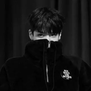 🇪🇪 4b9818b1 우리가 희망으로 번지길 person, jacket, korean, black and white telegram sticker