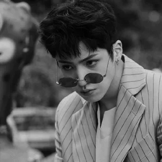 🖤 578149ce man, sunglasses, portrait, black and white, person, fashion telegram sticker