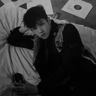 🖤 723ed0d9 man, microphone, singer, music, portrait, indoors telegram sticker