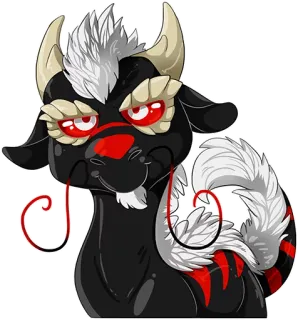 😈 38025d69 monstruo, criatura, fantasía, animal, dibujos animados, ilustración telegram sticker