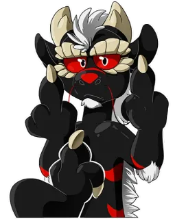 🖕 f5398765 Furry, Ofensivo, Dedo corazón, Anthro, Dragón, Insultante, Gesto telegram sticker