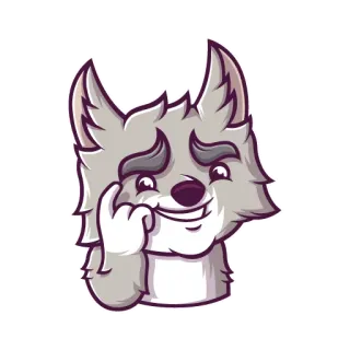 😏 4e7f9c11 狼, 中指, 侮辱, 粗鲁, 卡通, 手势 telegram sticker