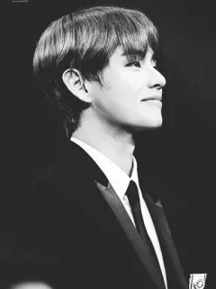 🥀 4141b550 hombre, retrato, traje, corbata, blanco y negro, kpop, ídolo, perfil telegram sticker