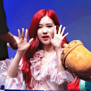 🥀 d9ea54f1 Rosé Rosé, K-Pop, Piosenkarka, Blackpink, Idol, Czerwone Włosy telegram sticker