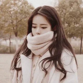 ✨ 53ce05bf Frau, Schal, Winter, Porträt, Kalt telegram sticker