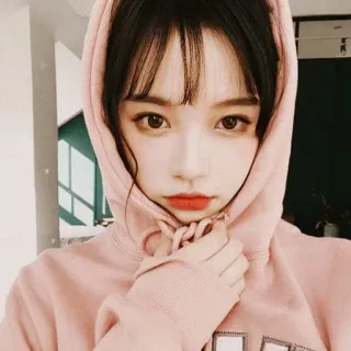 🐙 7a0ede55 Porträt, Frau, Hoodie, Asiatisch, Süß, Mädchen telegram sticker