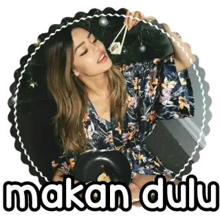 🍴 60c5eda7 makan dulu woman, sushi, food, eating, portrait whatsapp sticker