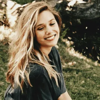 ☁️ e9e4a111 wanita, pirang, senyum, potret, orang, rambut telegram sticker