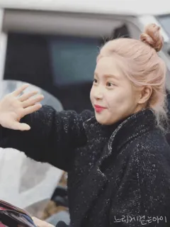 🍭 1c7e3546 느리게걷는아이 femme, portrait, coréen, chignon, veste, vague telegram sticker