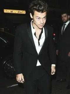 💴 39929043 Harry Styles GOURMET URBAN KITCHEN celebryta, mężczyzna, garnitur, piosenkarz, moda telegram sticker