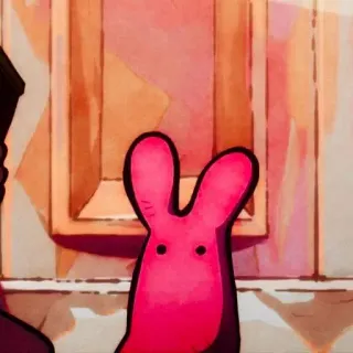 🍥 5cb4060b anime, imut, merah muda, kelinci, kawaii telegram sticker