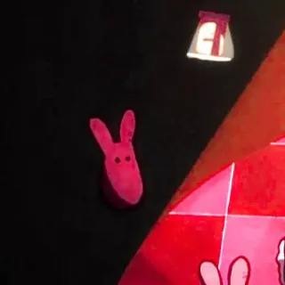 🍥 9852253f kelinci, merah muda, jendela, abstrak, hewan telegram sticker