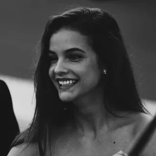 🖇 8c482635 ผู้หญิง, ยิ้ม, ภาพเหมือน, ขาวดำ, มีความสุข, คน telegram sticker