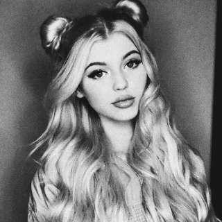 📎 99b2f331 vrouw, portret, meisje, blond, kapsel, make-up, schoonheid telegram sticker