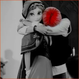 🕸 5648645c Anna Frozen 安娜, 冰雪奇缘, 拥抱, 迪士尼, 卡通, 角色 telegram sticker