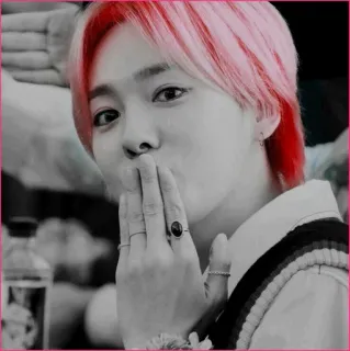 🥀 68c103b1 人, 粉色头发, 肖像, 韩流, 偶像, 男人 telegram sticker