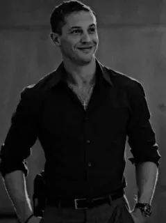 🔚 df6799c4 Tom Hardy actor, portrait, black and white, celebrity, man whatsapp sticker