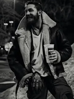 🔚 f2cbace7 Tom Hardy actor, man, portrait, celebrity, beard, jacket whatsapp sticker