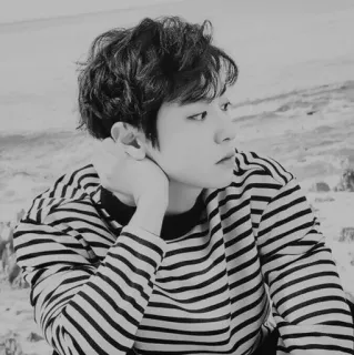 🗻 41fed1c8 ผู้ชาย, ภาพเหมือน, บุคคล, ขาวดำ, ระดับสีเทา, กลางแจ้ง, ลาย, เกาหลี telegram sticker